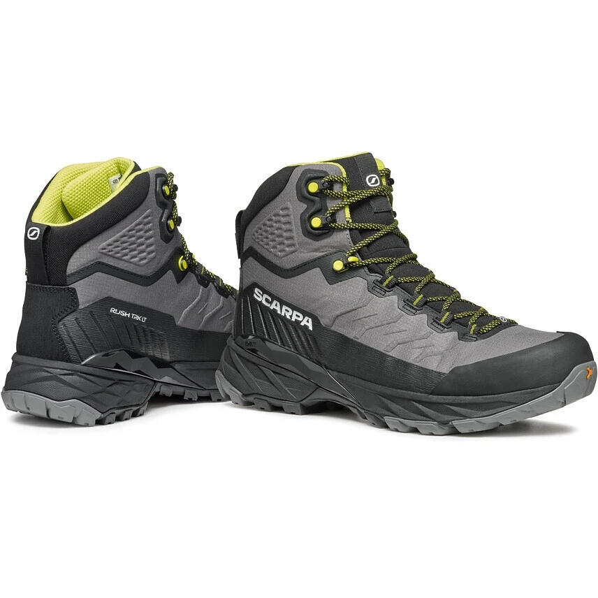 Scarpa Rush TRK LT GTX Hiking Shoes - Gray/lime 2 Scarpa Rush TRK LT GTX Hiking Shoes - Gray/lime - Image 2